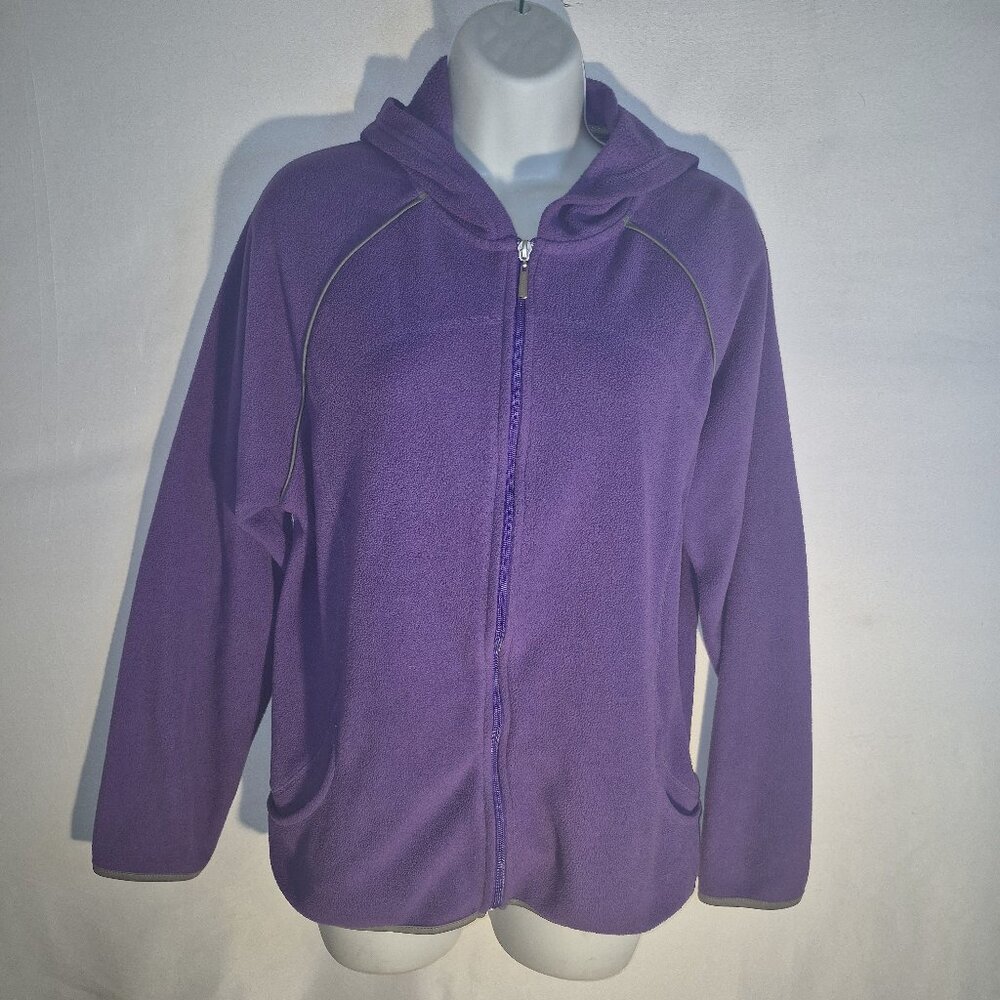Starting point Purple Hooded velour jacket in size Med.